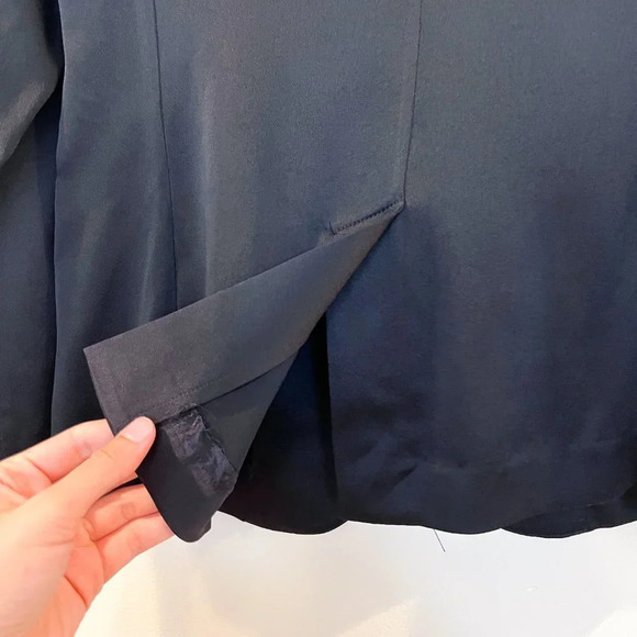 Nili Lotan Black Satin Formal Business Wear Collared Designer Blazer 8 NWOT - Picture 13 of 13